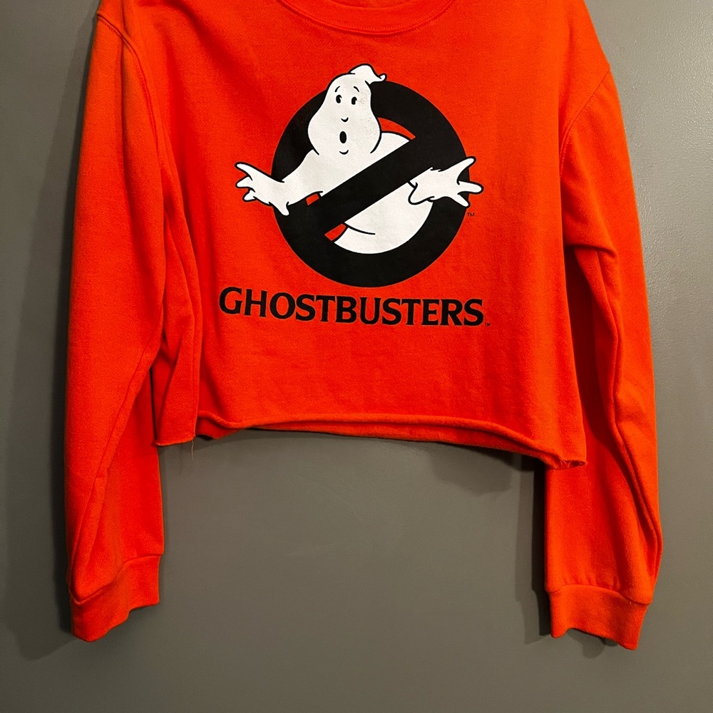 Ghostbusters Orange Cropped Sweatshirt